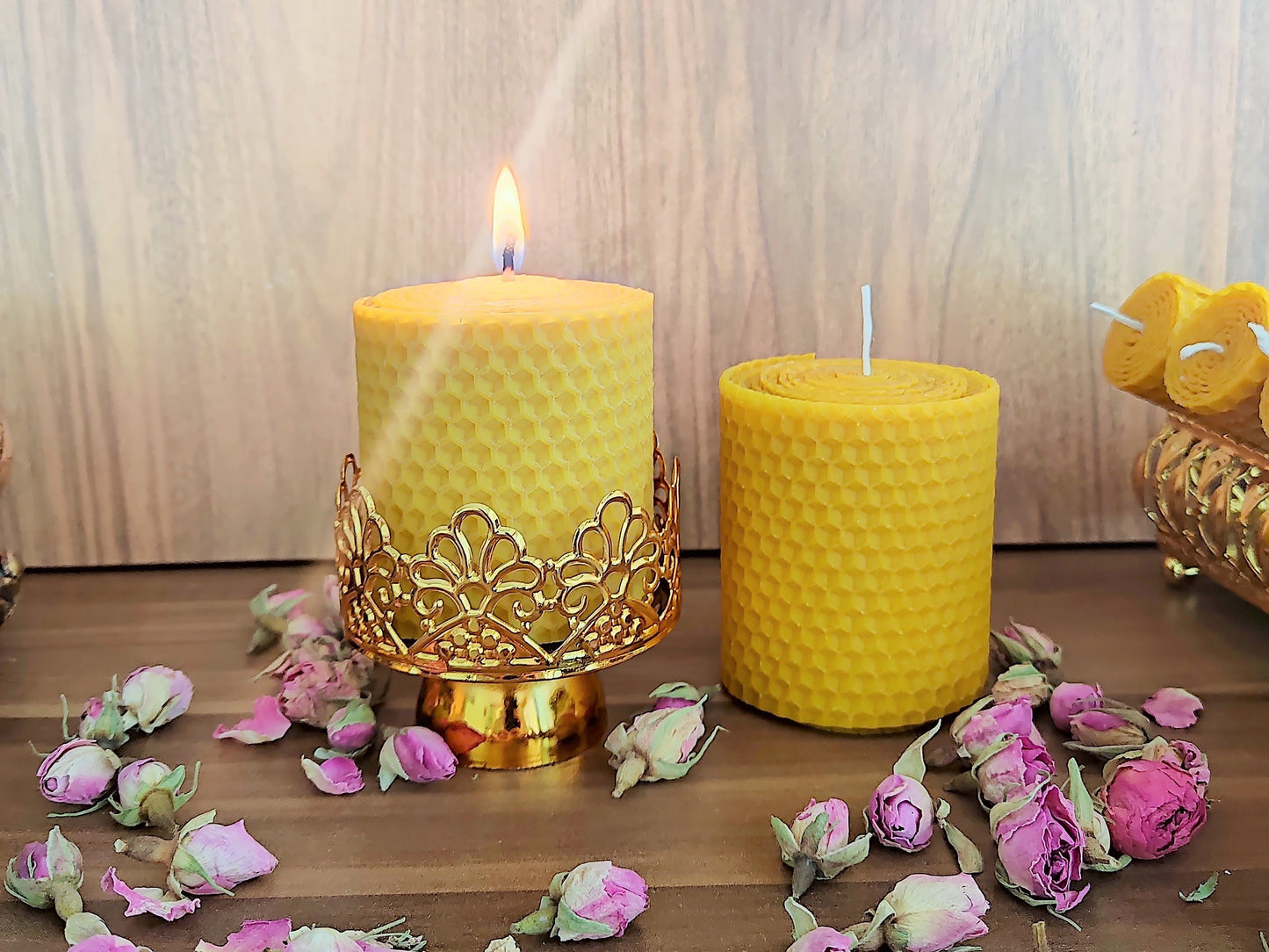 Wholesale Handmade Candles 7x7 cm Honeycomb Beeswax Candles