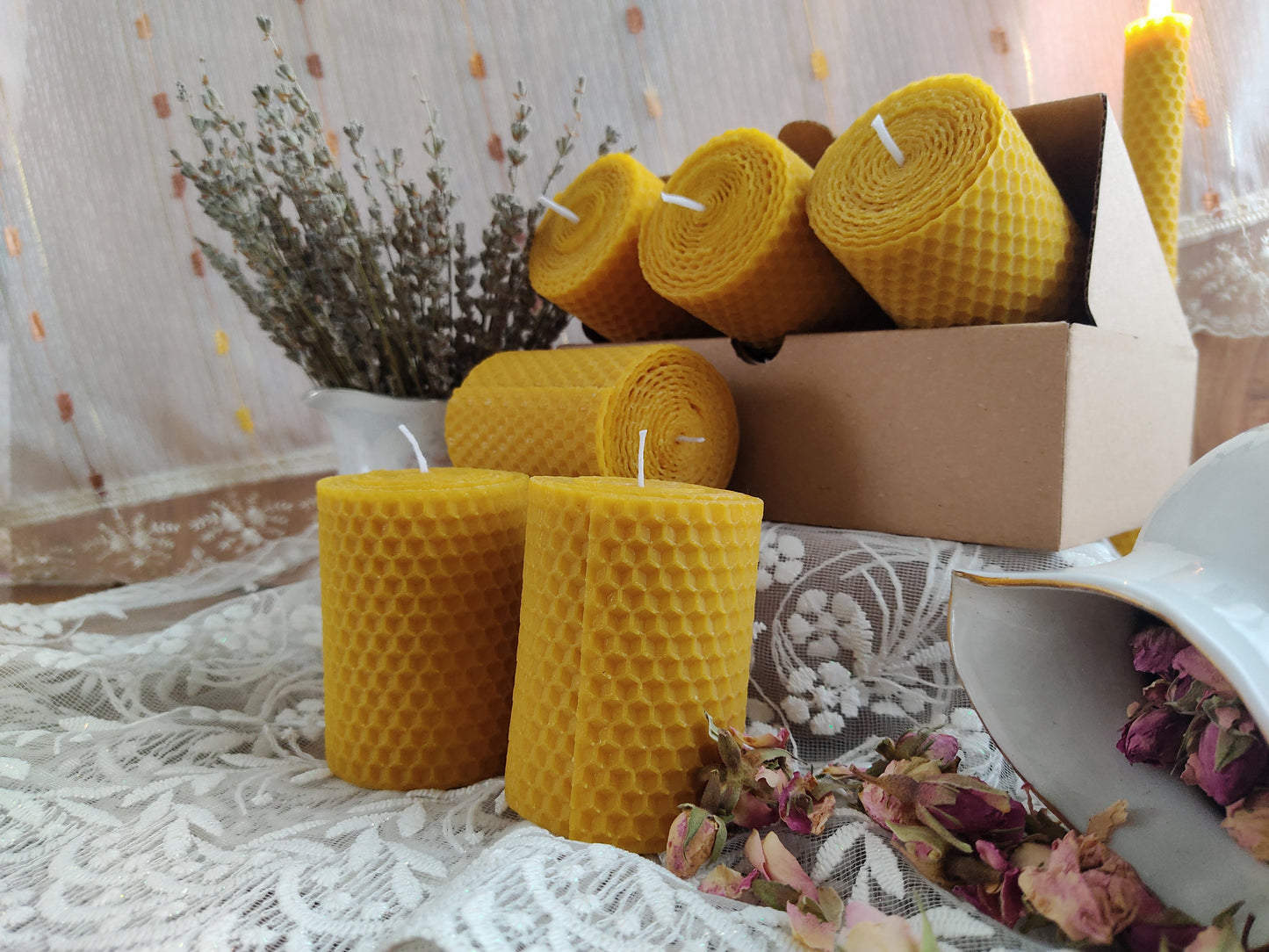 Wholesale Handmade Candles 7x6 cm Honeycomb Beeswax Candles,
