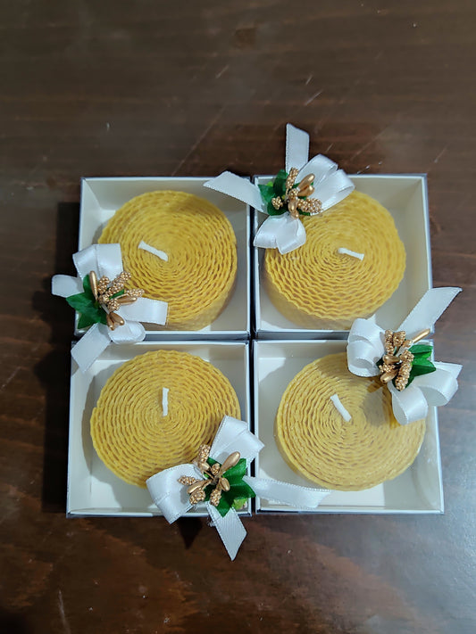 Honeycomb wedding favors, Hand-rolled bridesmaid favors, Beeswax candles wedding favors