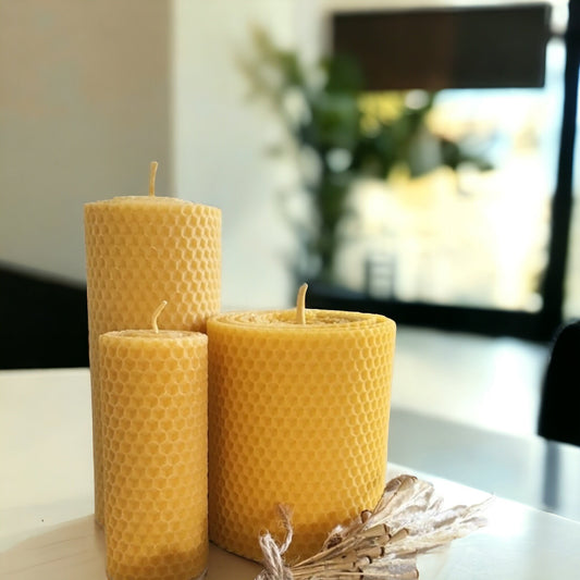 Decor Honeycomb beeswax candles, %100 pure Beeswax Candles, Hand made