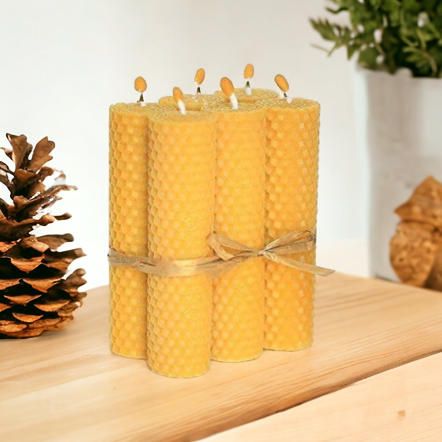 6" Luck Candles 10pcs, %100 beeswax candles, Hand-rolled honeycomb candles