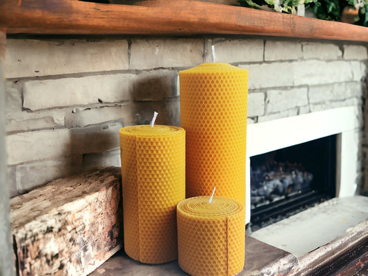 XXL Candle set / Honeycomb beeswax log candles / Gift for Christmas / 100% pure Beeswax candle / Honeycomb Candles sets /