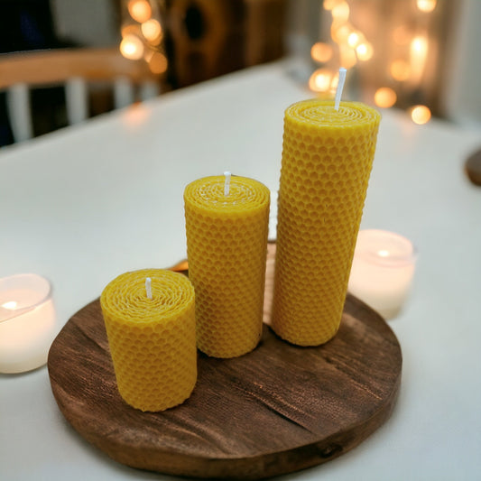 Beeswax Candle Gift Set. Natural Wax Candles. Decorative Candle. Gift box